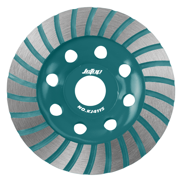 JCTOP 4.5 Inch Angle Grinder Turbo Row Diamond Metal Bonded Cup Wheel for Concrete Granite Marble Masonry Brick Aluminum Metal