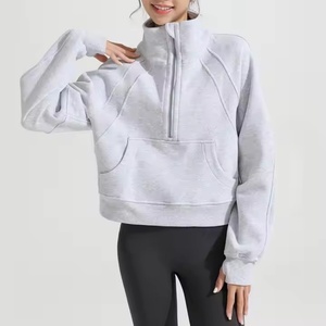 Sweat-shirt à capuche surdimensionné pour femme, col montant, doublé, en molleton et polaire, avec broderie et impression de logo personnalisés, haute qualité - Product Image 6