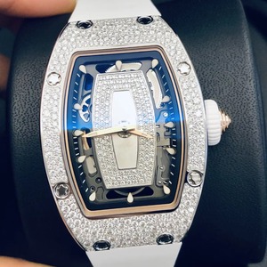 Montre mécanique de luxe haut de gamme 0701 sertie de diamants, cadran évidé, motif ciel étoilé, pour banquets et soirées féminines - Product Image 4