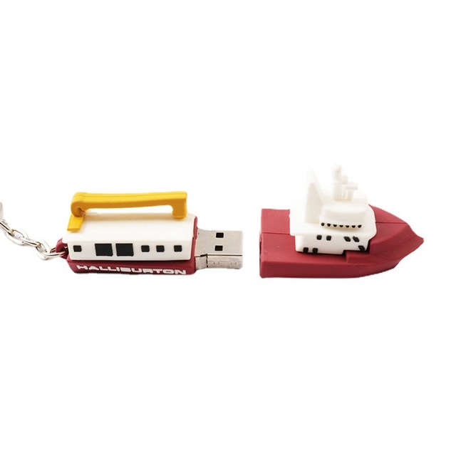 Cartoon PVC Soft Rubber Sailboat USB 2.0 Flash Drive 8G/16G/32G Eco-friendly Business Gift High Speed Other Activities Use