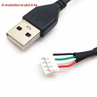 Cable USB Macho PH2.0 Xh2.54 Zh Sh10 4P con Terminal Dupont, Revestimiento de PVC, USB Tipo-A, Transferencia de Datos Táctil, Cobre Puro