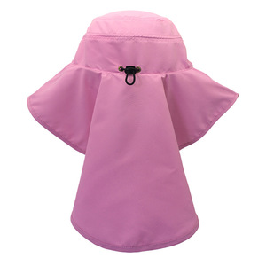Summer Wide Brim Fisherman Hat Pink Quick Drying Breathable Unisex Outdoor Sun Protection Hat Solid Color - Product Image 1