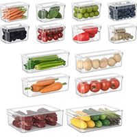 Transparent de qualité alimentaire en plastique bac à légumes réfrigérateur couvercle de stockage Rectangle cuisine tri stockage pour légumes Fruits