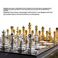 Jeu d'échecs haut de gamme en acrylique, motif marbre, échiquier pliable, pièces d'échecs lestées or et argent, grands jeux d'intérieur transfrontaliers