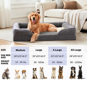 Pet Orthopedic Dog Beds Couch Sofa with Washable Removable Cover for Small Large Dogs Cats Relax Sleeping Sofa Bed Pet Couch - Product Image 2