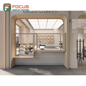 Freestanding Cafe Service Counter Glass Display Shelf Bakery Service Area Storefront Service Counter - Product Image 2