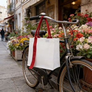 Bolsa de Compras de Lona Blanca Laminada con Cinta, Personalizable con Publicidad - Product Image 3