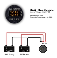 Voltmètre numérique double pour voiture, mini OLED, double alimentation DC 8V~60V, étanche IP66