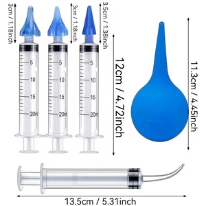 Seringue médicale pour le nettoyage des oreilles, 10 ml, 20 ml, barillet, verrouillage Luer, trois trous, seringue jetable en plastique pour le lavage du cérumen - Product Image 3