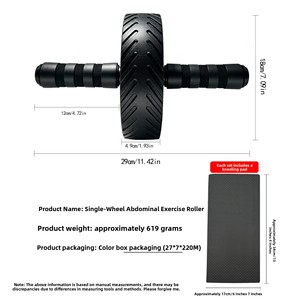 Roue abdominale professionnelle pour l'entraînement des muscles <span class=keywords><strong>abdominaux</strong></span>, équipement de fitness pour hommes/femmes, utilisation en extérieur, légère (0,62 kg) - Product Image 6