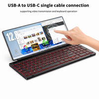 Nuevo Monitor de Teclado de 13 Pulgadas, 100 Teclas, Pantalla Táctil de 10 Puntos, Gama de Color SRGB del 99%, Plegable 180°, Conexión USB con un Solo Cable