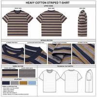 T-shirt ample à col rond pour homme, rayures larges bordeaux et beige, style vintage, 100% coton respirant, tailles XS-XXL