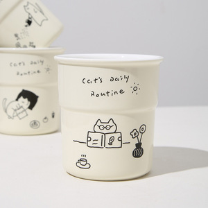Tasse en céramique SYL Cartoon Cute Kitten Tasse à main de haute valeur de couleur pour le <span class=keywords><strong>petit</strong></span> déjeuner des filles pour le café au lait Parfait classique pour les cadeaux - Product Image 4