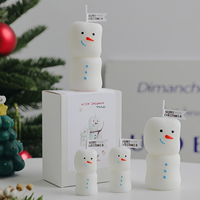 Bougie Bonhomme de Neige de Noël Parfumée en Cire de Soja Aromathérapie Faite à la Main Créative Esthétique 3D Décoration Hiver Maison Cadeau Fêtes de Fin d'Année
