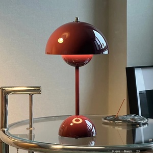 Denmark Modern Iron Flower Bud LED Simple Dimmable <strong>Table</strong> <strong>Lamp</strong> Bedroom Bedside Wedding Decor Battery Operated <strong>Touch</strong> Control Gift - Product Image 1