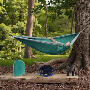 <span class=keywords><strong>Hamac</strong></span> de parachute <span class=keywords><strong>suspendu</strong></span> pour 2 personnes en nylon 210T pour lit de randonnée et de camping simple ou double - Product Image 1