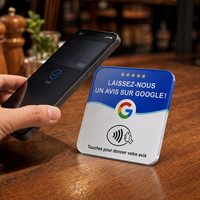 Tarjeta de Reseñas de Google, Versión Francesa, Adhesivo Acrílico NFC, Resistente al Agua, Logotipo Impreso Personalizado para Cafetería, Hotel, Restaurante