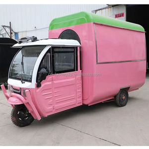 Camion de nourriture électrique rose à 3 roues, chariot mobile pour boissons, camion de café de rue à vendre, tricycle électrique pour la vente de nourriture - Product Image 5