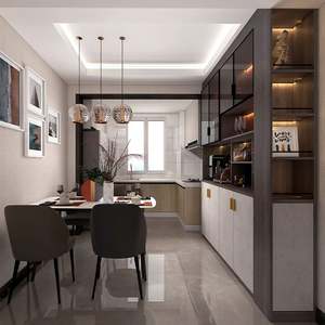 Elegant Modern Home Bar Furniture Luxurious Sideboard Wine <b>Cabinet</b> Glass Doors Metal Handles Ample <b>Storage</b> Living Room Kitchen - Product Image 5