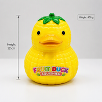 KK Nouveau Ballon Anti-Stress Squishy Jumbo 400 Grammes, Ananas et Canard, Effet Croquant, Rempli de Billes, Non Rebondissant, Fait Main