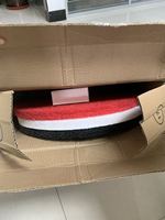 Pad Pembersih dan Pemoles Lantai Marmer Warna Merah Hitam Putih dari Bahan Nylon, Ukuran 17 inci-21 inci