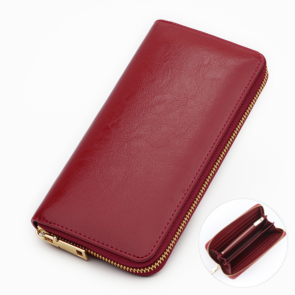 Oil wax cowhide [outer wine red+inner wine red]