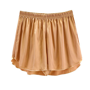Pantalones cortos holgados de verano para mujer, pantalones de pierna ancha de satén de color sólido, transpirables, de talla grande, para ropa deportiva - Product Image 5