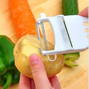 Cortador de patatas y verduras multifuncional <span class=keywords><strong>5</strong></span> <span class=keywords><strong>en</strong></span> <span class=keywords><strong>1</strong></span>, rebanador de acero inoxidable, herramienta de cocina para el hogar, pepino, zanahorias - Product Image 2