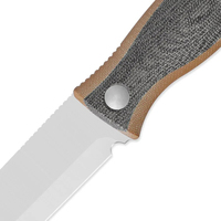 Couteau de chasse à lame fixe en acier D2, manche intégral, pour le camping et l'EDC, avec étui Kydex