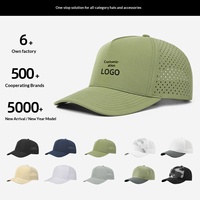 Gorra de Béisbol de 6 Paneles con Perforaciones Láser, 100% Poliéster, Tejido de Malla, Unisex, para Deportes al Aire Libre en las Cuatro Estaciones