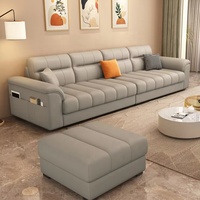 Canapé trois places personnalisable pour plusieurs personnes, mobilier de salon familial pour appartement, en cuir durable