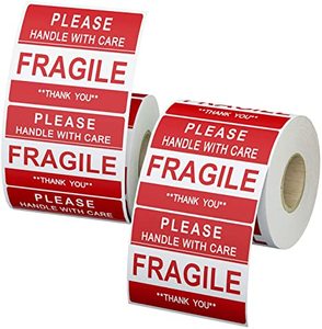 ป้ายเตือนแบบไดคัทเปราะบางขนาด3x5นิ้วสติกเกอร์ติดซูเปอร์มาร์เก็ตมองเห็นได้ง่าย - Product Image 5