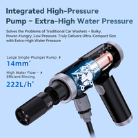 Alat Pencuci Mobil Tanpa Kabel Berkualitas Tinggi 120W Semprotan Air Super Kuat 3x2600mAh Lithium 10m Pembersih Portabel