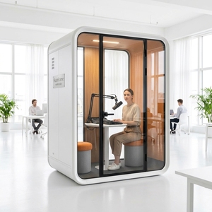 Cabine acoustique portable de luxe pour 2 personnes, studio d'enregistrement, salle de conférence vidéo, salle de <span class=keywords><strong>streaming</strong></span> insonorisée mobile SGS - Product Image 5