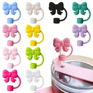 New Model Silicone <b>Straw</b> Covers for <b>Stanley</b> <b>Cup</b>, Cute 10mm Dust-Proof Reusable <b>Straw</b> Toppers for 30/40oz Tumbler with Handle - Product Image 1