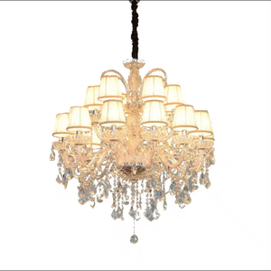 Home Decor Nordic Modern clear Luxury Raindrop K9 Crystal <b>Candle</b> Light <b>Chandelier</b> for Wedding - Product Image 4