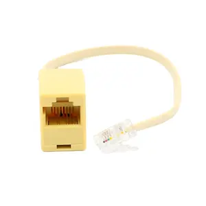 Ivory RJ11 zu RJ45 Adapterkabel Ethernet 6P4C Weiblicher zu 8P4C Weiblicher Adapter Konverter