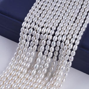 Perles de riz d'eau douce naturelles blanches de 5-6 mm, semi-finies, en vrac, pour collier et bracelet DIY, vente en gros à Zhuji - Product Image 5