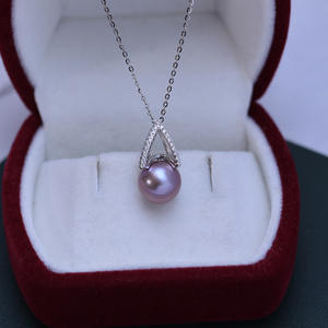 Collar con Colgante de Perla Blanca de Agua Dulce de 9-10 mm, Luz Intensa, Plata S925, Conjunto Completo, Joyería Xiang, Transmisión en Vivo, Wenchi, China - Product Image 4