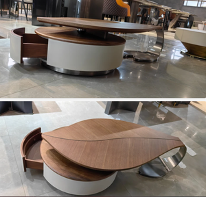 ModHomi - Mesa de Centro Moderna de Madera Maciza con Forma de Hoja, Mesa Auxiliar de Diseño de Lujo para Sala de Estar, Oficina en Casa, Muebles de Alta Gama - Product Image 5