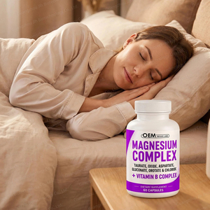 Capsules <span class=keywords><strong>de</strong></span> complexe <span class=keywords><strong>de</strong></span> magnésium OEM avec glycinate, citrate, malate, oxyde, taurate, aspartate, <span class=keywords><strong>orotate</strong></span>, chlorure <span class=keywords><strong>de</strong></span> magnésium, <span class=keywords><strong>zinc</strong></span> et cuivre - Product Image 5