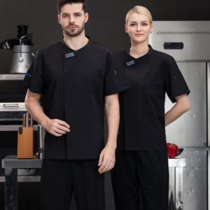 Unisex Cook Chef uniformi Design classico manica corta cappotto per Hotel e ristorante per il personale del Bar-giacca da donna - Product Image 5