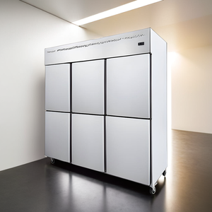 Congelador Vertical de Acero Inoxidable de 6 Puertas de Grado Restaurante, Congelador Comercial para Catering - Product Image 1
