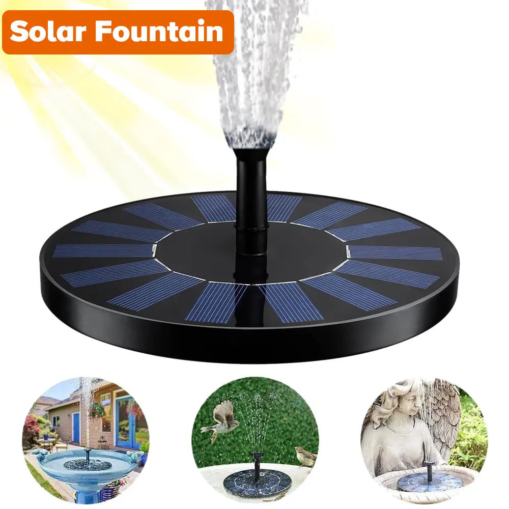 Fontaine solaire flottante de jardin cascade fontaine piscine étang bain d'oiseaux panneau solaire fontaine alimentée pompe à eau décoration de jardin