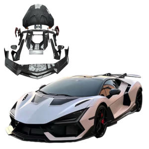 Kit carrosserie en fibre de carbone sèche style DK pour <span class=keywords><strong>Lamborghini</strong></span> Revuelto, lèvre avant en fibre de carbone sèche, jupe, diffuseur arrière, spoiler, capot, kit carrosserie - Product Image 1