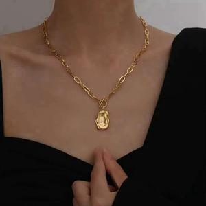 New odern <b>Simple</b> Double Chain Pendant <b>Necklace</b> Waterproof Stainless Steel <b>Gold</b> Plating Trendy Geometric Link for Jewelry Gifts - Product Image 5