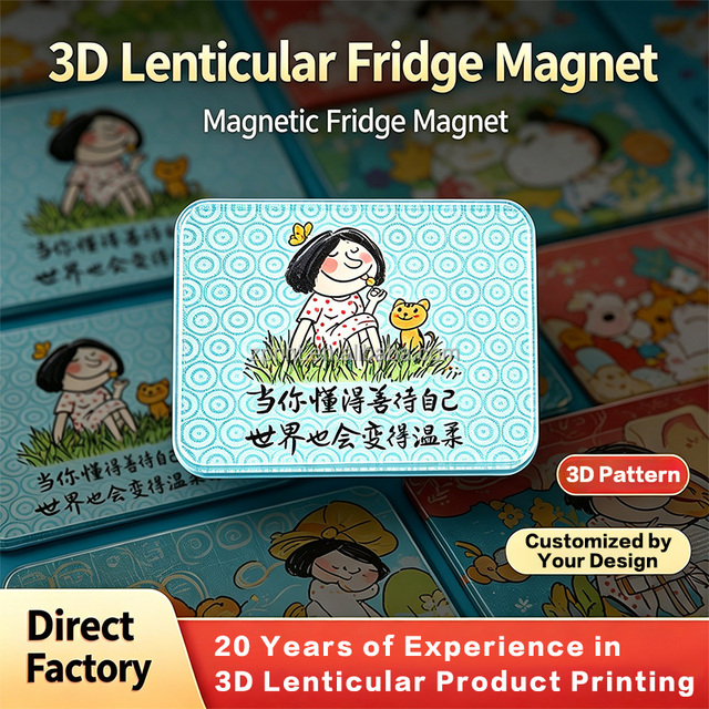 New 3D Lenticular Fridge Magnet  Various Cute Designs Available  Custom PET  for Wholesale Promotion and Souvenir