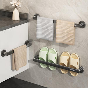 Support à serviettes Youan à 2 barres, auto-adhésif, mural, pour serviettes et torchons - Product Image 4