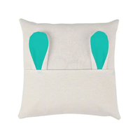 Vente en gros de housses de coussin en lin de Pâques par sublimation taies d'oreillers de poche personnalisées en oreilles de lapin