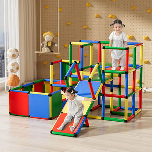 Multifunctionele balans training voor kinderen voor binnen, doe-het-zelf speelhuis, plastic constructie met klimrek en glijbaan - Product Image 3